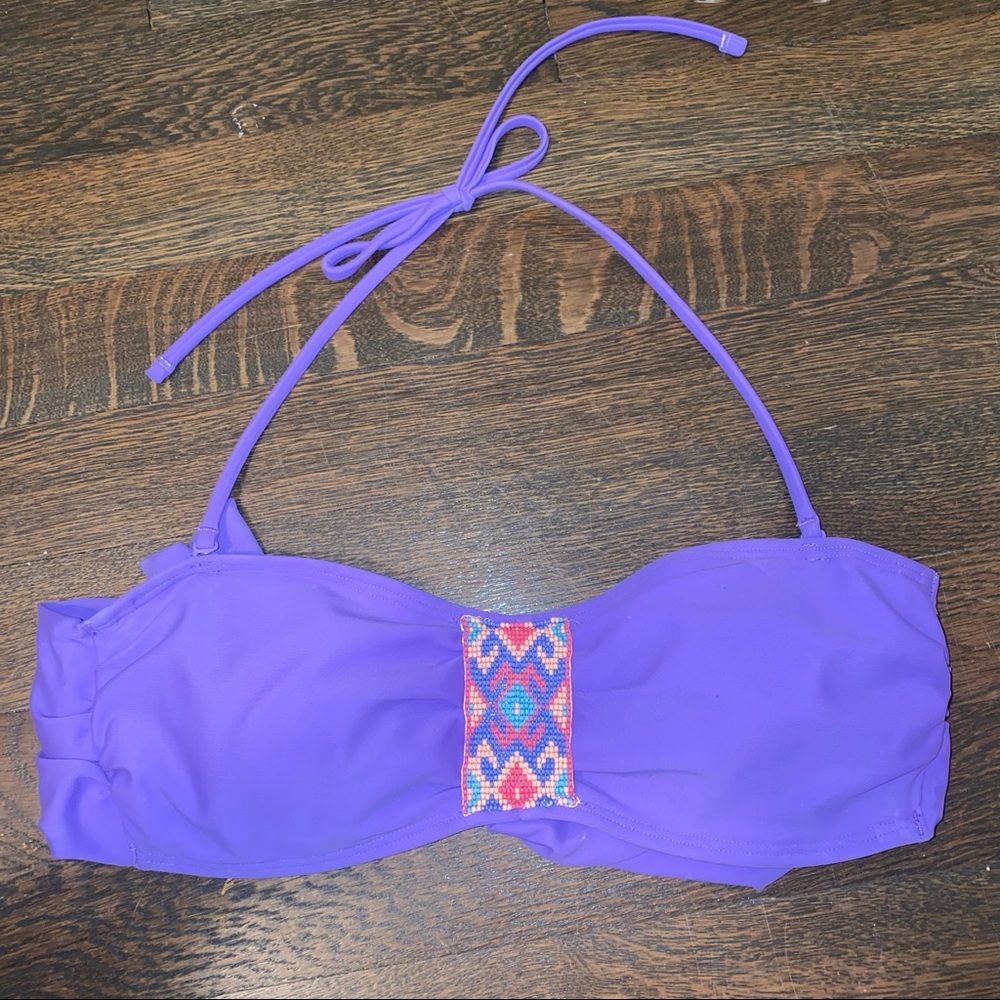 Aerie Purple Bandau Bathing Suit Top